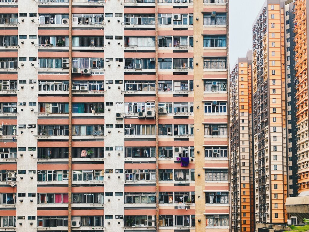 樂華北邨的大廈統一都是採用雙工字型設計。