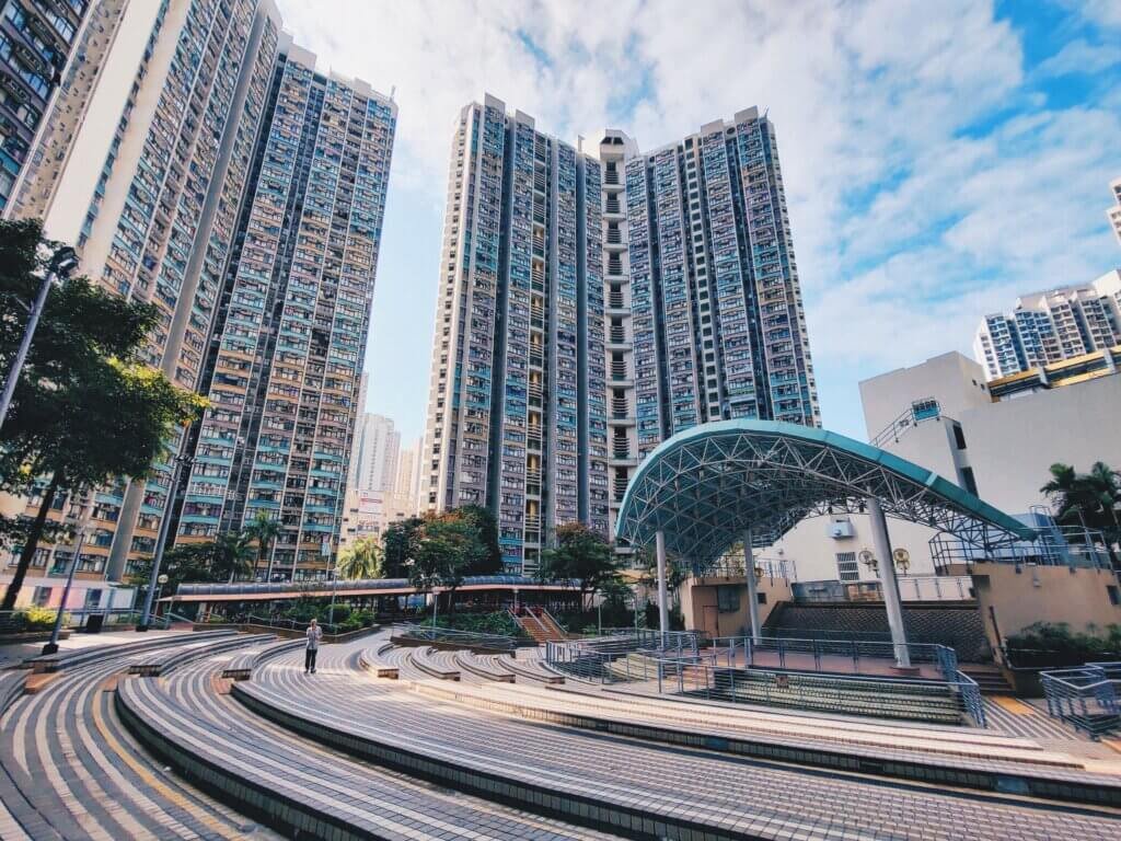 天耀邨的中央廣場。